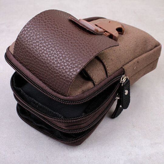 Мужская сумка поясная, коричневая П4232