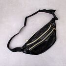 Жіноча поясна сумка, бананка, чорна П4237