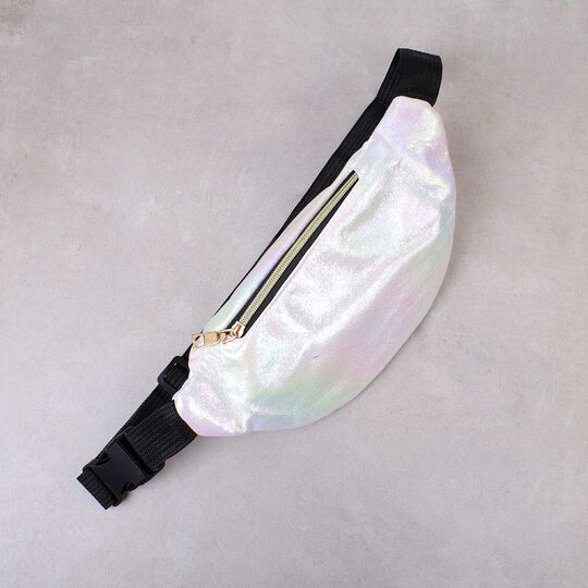 Жіноча поясна сумка, бананка, біла П4238