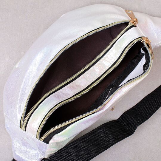 Жіноча поясна сумка, бананка, біла П4238