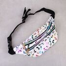 Жіноча поясна сумка, бананка "Метелики", біла П4276