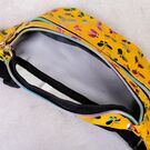 Женская поясная сумка, бананка "Бабочки", желтая П4277