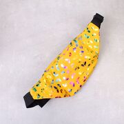 Женская поясная сумка, бананка "Бабочки", желтая П4277