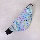 Женская поясная сумка, бананка "Бабочки", синяя П4279