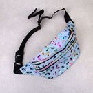 Женская поясная сумка, бананка "Бабочки", синяя П4279