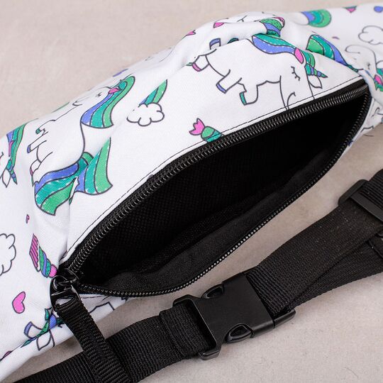 Женская поясная сумка, бананка "Единорог", П4286
