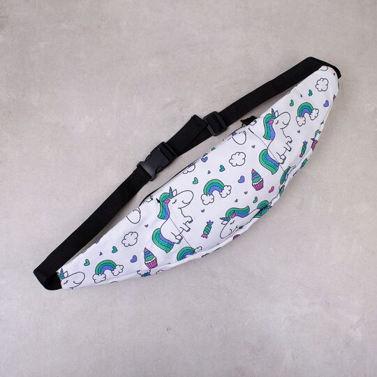 Женская поясная сумка, бананка "Единорог", П4286