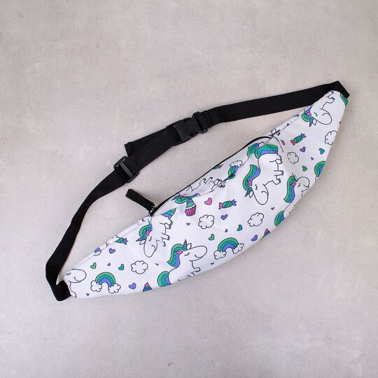 Женская поясная сумка, бананка "Единорог", П4286