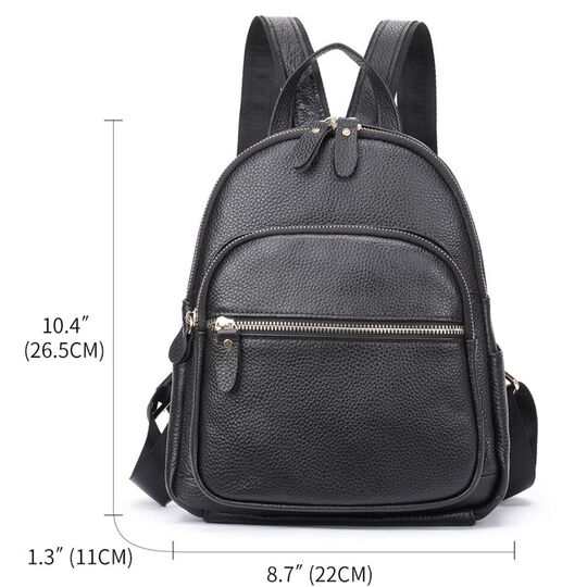 Рюкзак жіночий з шкіри, чорний П2759