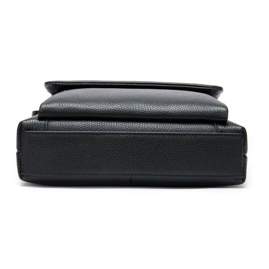 Чоловіча сумка з шкіри, чорна П4293