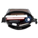 Чоловіча сумка з шкіри, чорна П4293