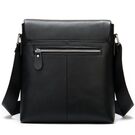 Чоловіча сумка з шкіри, чорна П4293