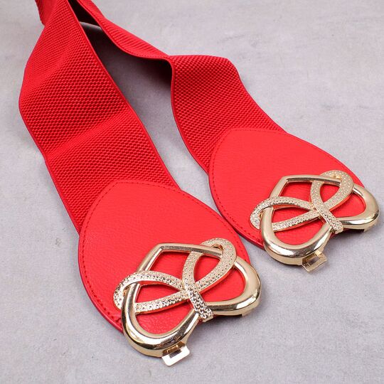 Широкий женский пояс, красный П4297