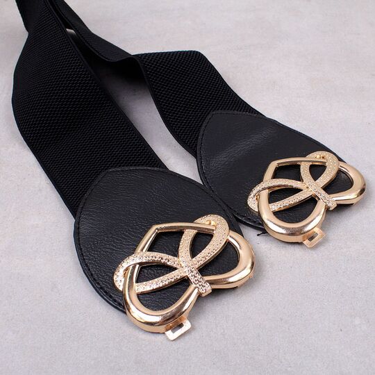 Широкий женский пояс, черный П4299