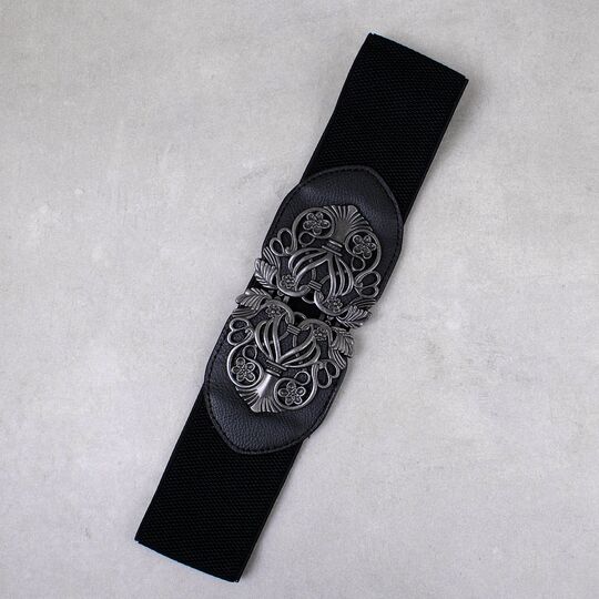 Широкий женский пояс, черный П4301