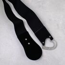 Широкий женский пояс "Сердце", черный П4304