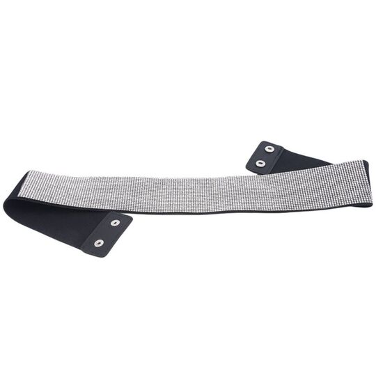 Широкий жіночий пояс в канцях, чорний П4306