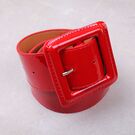 Жіночий широкий ремінь, червоний П4315
