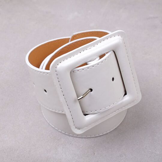 Жіночий широкий ремінь, білий П4317