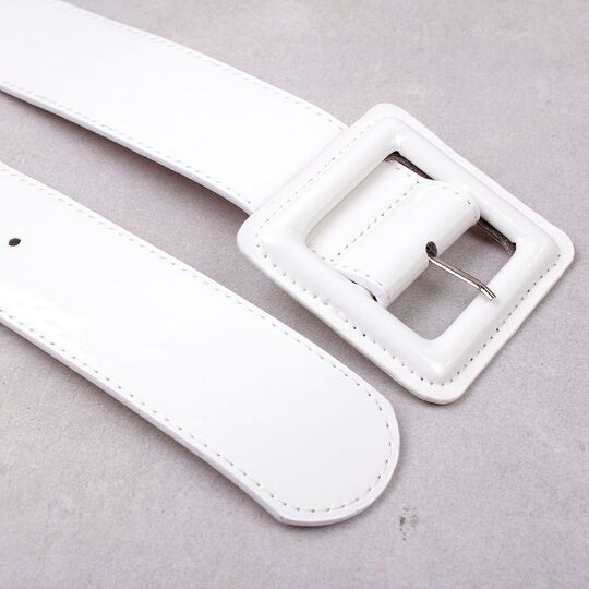 Жіночий широкий ремінь, білий П4317