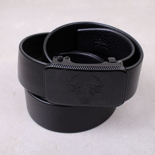 Чоловічий ремінь BISON DENIM, чорний П4341