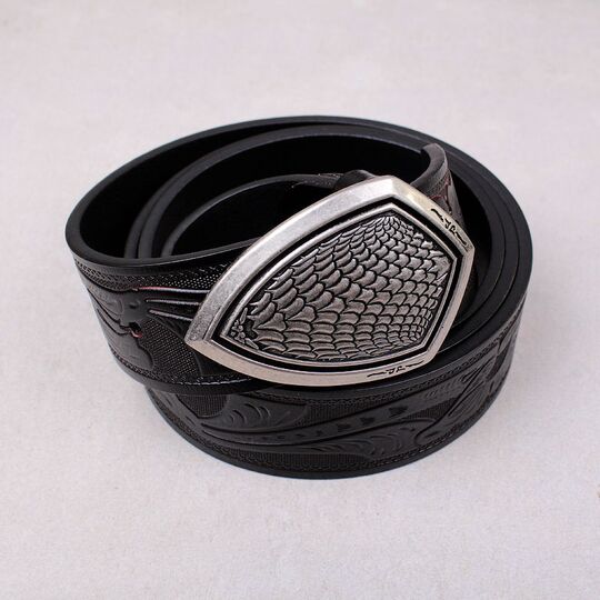 Чоловічий ремінь BISON DENIM, чорний П4342