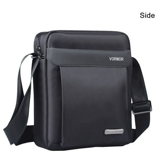 Мужская сумка VORMOR, черная с кошельком П0309