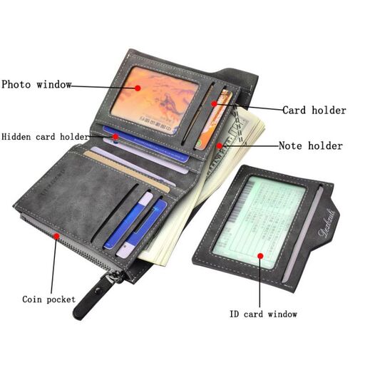 Чоловічий гаманець, чорний П0311