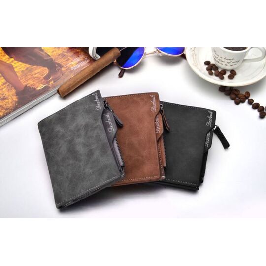 Мужской кошелек, серый П0312