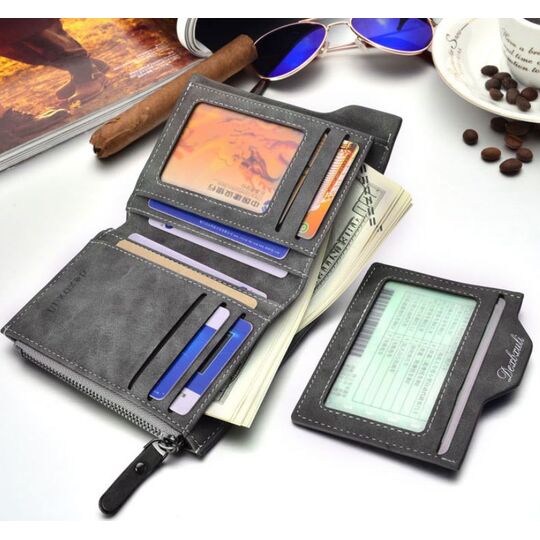 Мужской кошелек, серый П0312