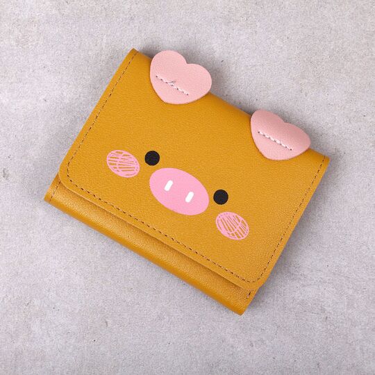 Жіночий гаманець "Свинка", жовтий П4423