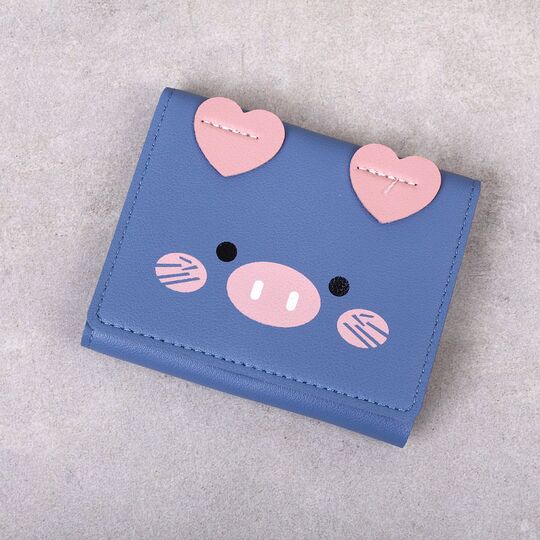 Жіночий гаманець "Свинка", синій П4427