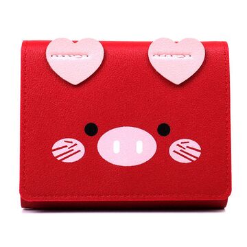 Жіночий гаманець "Свинка", червоний П4428