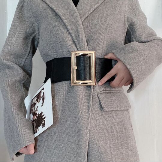 Широкий жіночий ремінь, чорний П4493