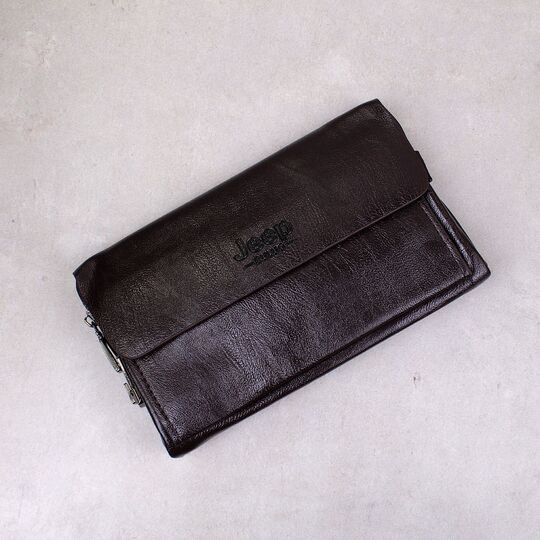 Барсетка мужская "JEEP BULUO", коричневая П4506