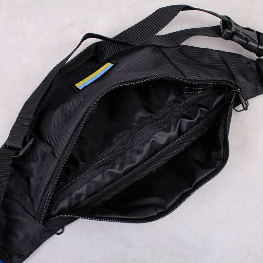 Сумка поясна, бананка, "Україна", чорна П4515