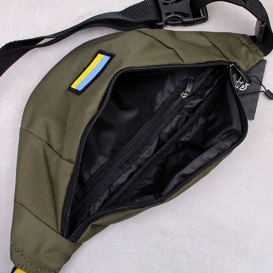 Сумка поясная, бананка "Ukraine", зеленая П4516