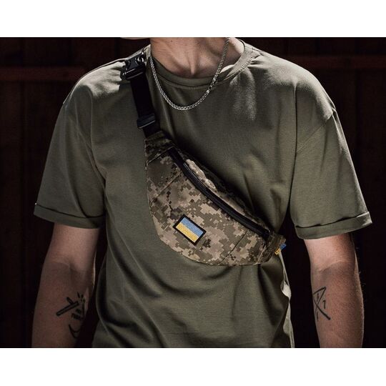 Сумка поясна, бананка, "Україна", камуфляж П4517