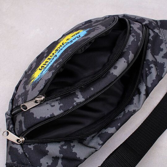 Сумка поясна, бананка, "Доброго вечора, ми з України", чорна П4521