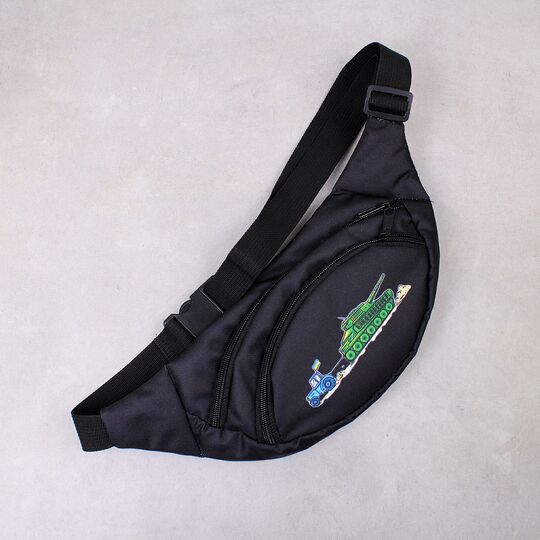 Сумка поясна, бананка, "Тракторні війська України", чорна П4523