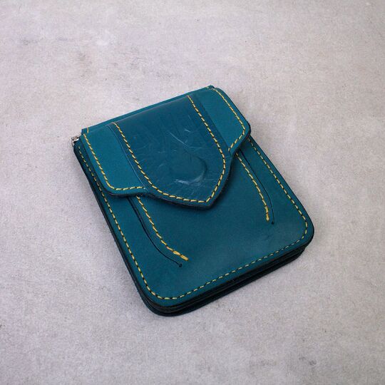 Гаманець зажим "Герб України", синій П4530