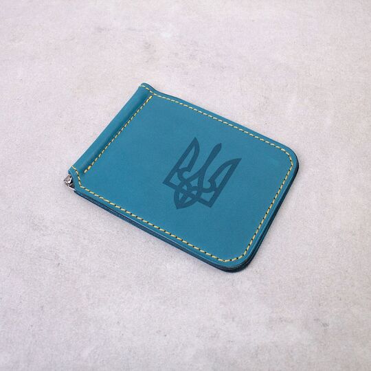 Кошелек зажим "Герб Украины", синий П4531