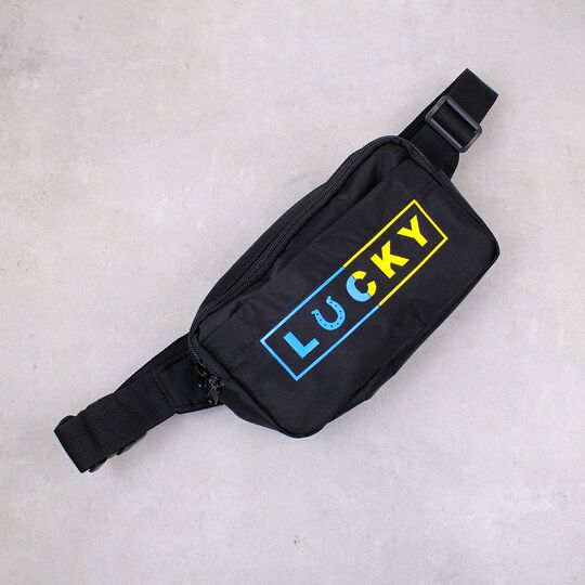Сумка поясна, бананка, "Ukraine. Lucky", чорна П4537