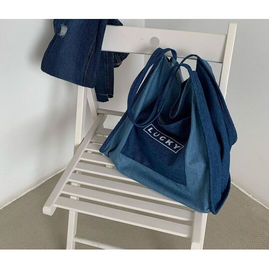 Жіноча сумка шопер, джинсова П4545