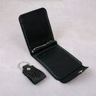 Гаманець затискач зі шкіри "Карта України", зелений П4549 (Ручна робота)