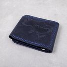 Кошелек зажим из кожи "Карта Украины", синий П4552 (Ручная работа)