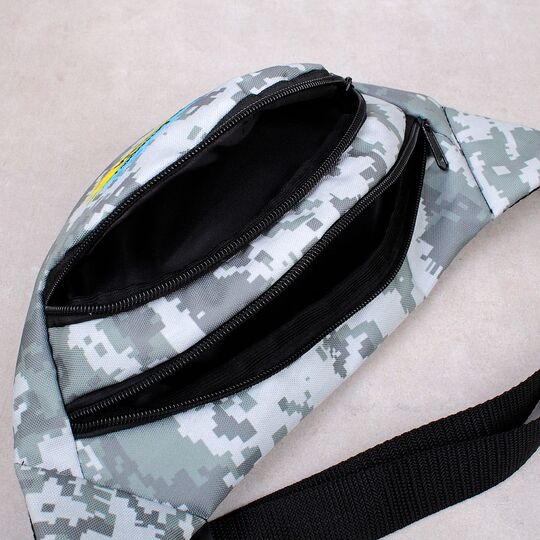 Сумка поясна, бананка, "Доброго вечора, ми з України", чорна П4547