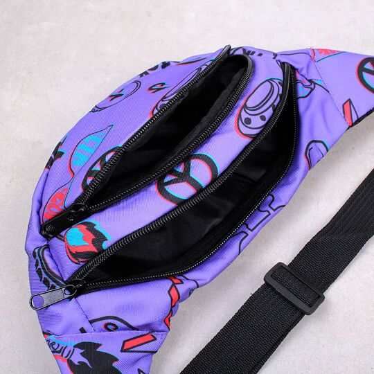 Сумка поясна, бананка, "Тік ток", фіолетова П4560