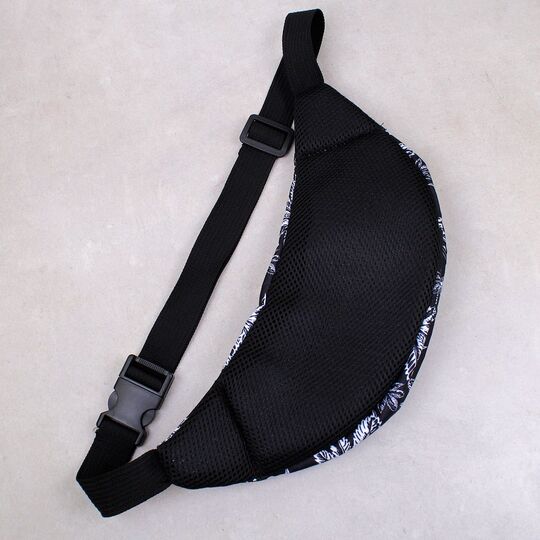 Сумка поясна, бананка, "Маріхуана", чорна П4561