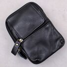 Чоловіча сумка з шкіри, чорна П4575